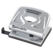 Дырокол металлический BRAUBERG "Metallic", до 20 листов, серебристый, 224339 за 578 ₽. Дыроколы настольные.  Доставка по РФ. Без переплат!