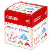 Мел белый БЕЗ ПРИМЕСЕЙ квадратный 25 штук, мягкое письмо, ПИФАГОР, картонная упаковка, 274122 за 55 ₽. Мел белый и цветной.  Доставка по РФ. Без переплат!