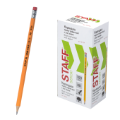 Карандаш чернографитный STAFF "EVERYDAY" BLP-724, 1 шт., НВ, с ластиком, корпус желтый, 181724 за 8 ₽. Карандаши чернографитные.  Доставка по РФ. Без переплат!