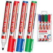 Маркеры стираемые для белой доски, НАБОР 4 ЦВЕТА, BRAUBERG "ULTRA WHITEBOARD MARKER", 3 мм, 152635 за 202 ₽. Маркеры для досок.  Доставка по РФ. Без переплат!
