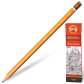 Карандаш чернографитный KOH-I-NOOR 1500, 1 шт., 6H, корпус желтый, заточенный, 150006H01170 за 73 ₽. Карандаши чернографитные.  Доставка по РФ. Без переплат!