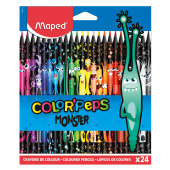 Карандаши цветные MAPED "COLOR PEP'S Black Monster", набор 24 цвета, пластиковый корпус, 862624 за 313 ₽. Карандаши цветные. Доставка по РФ. Без переплат!