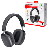 Наушники беспроводные накладные полноразмерные раздвижные мультирежимные, SONNEN HP-B12B, Bluetooth 5.4, черные, 514126 за 1 228 ₽. Гарнитуры беспроводные.  Доставка по РФ. Без переплат!