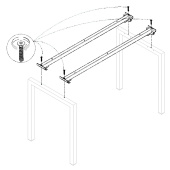 Траверса стола на металлокаркасе "Арго", КОМПЛЕКТ 2 шт., для ширины 1600 мм за 5 991 ₽. Столы на металлокаркасе "Арго".  Доставка по РФ. Без переплат!