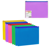 Папка-конверт на молнии МАЛОГО ФОРМАТА (180х250 мм) А5, цвет ассорти с блестками, 0,15 мм, STAFF, 274080 за 40 ₽. Папки-конверты на молнии.  Доставка по РФ. Без переплат!