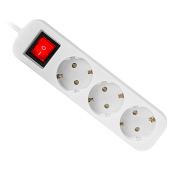 Удлинитель сетевой DEFENDER S330, 3 розетки, c заземлением, выключатель, 10А, длина 3 м, белый, 99234 за 384 ₽. Удлинители сетевые.  Доставка по РФ. Без переплат!