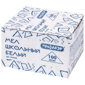 Мел белый квадратный 100 штук, ПИФАГОР, картонная упаковка, 227440 за 153 ₽. Мел белый и цветной.  Доставка по РФ. Без переплат!