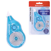 Корректирующая лента BRAUBERG MAXI PLUS, 5 мм х 25 м, механизм перемотки, корпус голубой, блистер, 272500 за 135 ₽. Корректирующие ленты.  Доставка по РФ. Без переплат!