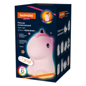 Ночник силиконовый LED "Единорог" 101x120x173 мм, белый свет/RGB, таймер, USB, аккумулятор 1200 мАч, DASWERK (ДАСВЕРК), 238941 за 846 ₽. Светильники-ночники.  Доставка по РФ. Без переплат!