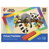 Пластилин классический ЛУЧ "Школа творчества", 18 цветов, 360 г, стек, картонная упаковка, 36С 2435-08 за 200 ₽. Пластилин.  Доставка по РФ. Без переплат!