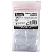 Пакеты ZIP LOCK "зиплок" ПРОЧНЫЕ, комплект 100 шт., 80х120 мм, ПВД, 60 мкм., BRAUBERG, 703076 за 117 ₽. Пакеты с замком "зиплок".  Доставка по РФ. Без переплат!