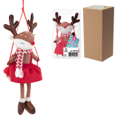 Украшение новогоднее интерьерное 40 см "Оленёнок на качелях", полиэстер, ЗОЛОТАЯ СКАЗКА, 592506 за 611 ₽. Украшение интерьера.  Доставка по РФ. Без переплат!