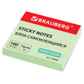Блок самоклеящийся (стикеры) BRAUBERG, ПАСТЕЛЬНЫЙ, 76х76 мм, 100 листов, зеленый, 122696 за 39 ₽. Блоки самоклеящиеся.  Доставка по РФ. Без переплат!
