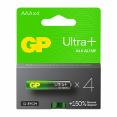 Батарейки КОМПЛЕКТ 4 шт., GP Ultra Plus G-Tech, AAA (LR03), алкалиновые, мизинчиковые, 24AUPA21-2CRSB4 за 321 ₽. Батарейки.  Доставка по РФ. Без переплат!