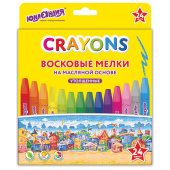 Восковые мелки утолщенные на масляной основе ЮНЛАНДИЯ "ДОМИКИ", 24 цвета, 273091 за 199 ₽. Мелки восковые.  Доставка по РФ. Без переплат!