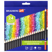 Карандаши художественные цветные BRAUBERG ART CLASSIC, 24 цвета, МЯГКИЙ грифель 3,3 мм, 181537 за 321 ₽. Карандаши цветные профессиональные классические.  Доставка по РФ. Без переплат!