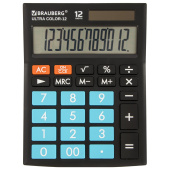 Калькулятор настольный BRAUBERG ULTRA COLOR-12-BKBU (192x143 мм), 12 разрядов, двойное питание, ЧЕРНО-ГОЛУБОЙ, 250497 за 1 851 ₽. Калькуляторы настольные. Доставка по РФ. Без переплат!