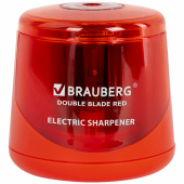 Точилка электрическая BRAUBERG DOUBLE BLADE RED, двойное лезвие, питание от 2 батареек АА, 271338 за 582 ₽. Точилки электрические.  Доставка по РФ. Без переплат!
