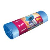 Мешки для мусора с завязками 60л, синие, в рулоне 20шт, ПНД, 10мкм, YORK, 902170 за 109 ₽. Мешки для мусора универсальные.  Доставка по РФ. Без переплат!