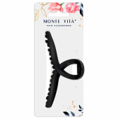 Краб для волос 11 см, soft-touch, чёрный, MONTE VITA (МОНТЕ ВИТА), 457006 за 85 ₽. Крабы для волос.  Доставка по РФ. Без переплат!
