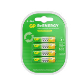 Батарейки аккумуляторные GP ReEnergy Ni-Mh мизинчиковые КОМПЛЕКТ 4 шт., ААА (HR03), 950 mAh, 100AAAHCRGY, 100AAAHCRGY-2C за 1&nbsp;432 ₽. Аккумуляторные батарейки.  Доставка по РФ. Без переплат!