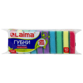 Губки для посуды 9,6х6,4х2,7 см, КОМПЛЕКТ 10 шт., MAXI, поролон с абразивным слоем, LAIMA К0003, 601552 за 73 ₽. Губки хозяйственные.  Доставка по РФ. Без переплат!