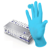 Перчатки смотровые нитриловые CONNECT, голубые, 50 пар (100 штук), размер S (малые), - за 337 ₽. Перчатки медицинские. Доставка по РФ. Без переплат!