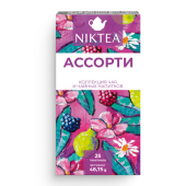Чай NIKTEA "Ассорти", 5 вкусов, 25 пакетиков в конвертах, TALTHA-DP0062 за 254 ₽. Чай пакетированный.  Доставка по РФ. Без переплат!