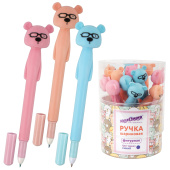 Ручка фигурная шариковая ЮНЛАНДИЯ "Мишка", мягкий силиконовый корпус, ассорти, СИНЯЯ, пишущий узел 0,7 мм, 143780 за 32 ₽. Ручки фигурные.  Доставка по РФ. Без переплат!