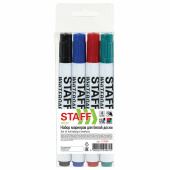 Маркеры стираемые для белой доски НАБОР 4 ЦВЕТА, STAFF "Profit" WBM-644, 2,5 мм, 151648 за 118 ₽. Маркеры для досок.  Доставка по РФ. Без переплат!
