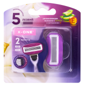 Кассеты для бритвенного станка многоразового женского, 5 лезвий, 2 кассеты, X-ONE (ИКС-УАН), 700022 за 168 ₽. Сменные кассеты, лезвия.  Доставка по РФ. Без переплат!