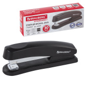 Степлер №24/6, 26/6 BRAUBERG "Standard+", до 30 листов, полнозагрузочный,черный, 228606 за 307 ₽. Степлеры настольные.  Доставка по РФ. Без переплат!