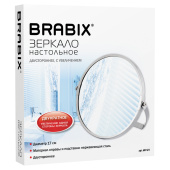 Зеркало настольное BRABIX, круглое, диаметр 17 см, двустороннее, с увеличением, рамка из нержавеющей стали, 607421 за 603 ₽. Зеркала.  Доставка по РФ. Без переплат!