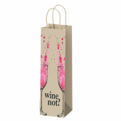 Крафт-пакет бумажный "Wine not?" 15х8х39 см, с кручеными ручками, плотность 80 г/м2, 115809 за 26 ₽. Пакеты бумажные.  Доставка по РФ. Без переплат!