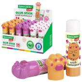 Клей-карандаш "Лапки" Cat Paw, 9 г, фигурный колпачок, BRAUBERG KIDS, 271981 за 42 ₽. Клей-карандаш.  Доставка по РФ. Без переплат!