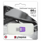 Флеш-диск 64 GB KINGSTON DataTraveler microDuo 3C, разъем USB 3.2, Type-C, фиолетовый, DTDUO3CG3/64GB за 1 804 ₽. Флеш-диски USB.  Доставка по РФ. Без переплат!