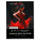 Бумага для пастели ФАКТУРНАЯ, А4, в папке, 15 листов, ЧЕРНАЯ, 270 г/м2, BRAUBERG ART, 117757 за 421 ₽. Альбомы и бумага для пастели.  Доставка по РФ. Без переплат!