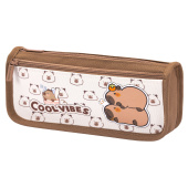 Пенал мягкий BRAUBERG KIDS, 2 отделения, полиэстер, "Веселые капибары", 22x10x6 см, 274582 за 195 ₽. Пеналы мягкие.  Доставка по РФ. Без переплат!