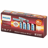 Батарейки алкалиновые "мизинчиковые" КОМПЛЕКТ 20 шт., PHILIPS Power Alkaline, ААА (LR03, 15А), блистер, Б0064654 за 1 291 ₽. Батарейки.  Доставка по РФ. Без переплат!