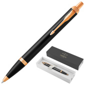 Ручка шариковая PARKER "IM Core Black Lacquer GT", черный глянцевый лак, позолота, синяя, 1931666 за 3&nbsp;701 ₽. Ручки шариковые подарочные.  Доставка по РФ. Без переплат!