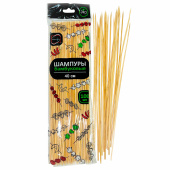 Шпажки-шампуры для шашлыка бамбуковые 40 см, 100 штук, КП, 140639 за 114 ₽. Шампуры и пики для канапе, шашлыка.  Доставка по РФ. Без переплат!