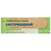 Лейкопластырь бактерицидный 1,9х7,2 см, телесного цвета на нетканой основе, LEIKO, 213875 за 2 ₽. Бактерицидные пластыри.  Доставка по РФ. Без переплат!