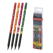 Набор карандашей чернографитных с принтом BRAUBERG "JUICY FRUIT", 12 штук, HB, с ластиком, корпус ассорти, 182034 за 131 ₽. Карандаши чернографитные.  Доставка по РФ. Без переплат!