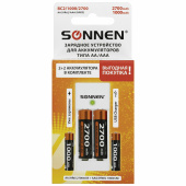 Зарядное устройство с аккумуляторами 4 шт. (2+2) AA+AAA (HR6+HR03), 2700 mAh + 1000 mAh, SONNEN (СОНЕН) BC2, 455005 за 780 ₽. Зарядные устройства.  Доставка по РФ. Без переплат!