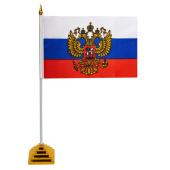 Флаг России настольный 14х21 см, с гербом РФ, BRAUBERG/STAFF, 550183 за 57 ₽. Флаги и знамена.  Доставка по РФ. Без переплат!