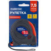 Рулетка измерительная 7,5 м х 25 мм, обрезиненный корпус, 3 фиксатора, RABBITEX (РАББИТЕКС) Professional, 671358 за 228 ₽. Рулетки.  Доставка по РФ. Без переплат!