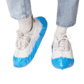 Бахилы двойные, КОМПЛЕКТ 100 шт. (50 пар), СУПЕР ЭКСТРА, 39х14 см, двойная резинка, 54 мкм, 5,1 г, ELEGREEN, ПНД-8/19/2р-Б-С за 217 ₽. Бахилы.  Доставка по РФ. Без переплат!