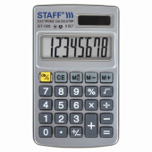 Калькулятор карманный металлический STAFF STF-1008 (103х62 мм), 8 разрядов, двойное питание, 250115 за 361 ₽. Калькуляторы карманные.  Доставка по РФ. Без переплат!