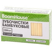 Зубочистки бамбуковые 1000 шт. в коробке, BOOMHOUSE (БУМХАУС), 701956 за 83 ₽. Зубочистки.  Доставка по РФ. Без переплат!