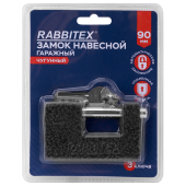 Замок навесной чугунный 90 мм "Гаражный" с полимерным покрытием, 3 ключа, RABBITEX (РАББИТЕКС), 671303 за 444 ₽. Замки навесные.  Доставка по РФ. Без переплат!